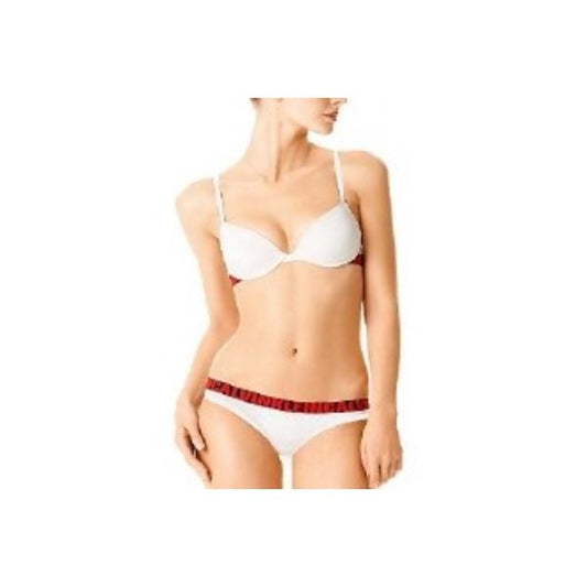 PO Calvin Klein 32D Level 1 Logo Push-Up Bra D3365 White 94646