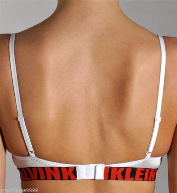 PO Calvin Klein 32D Level 1 Logo Push-Up Bra D3365 White 94646