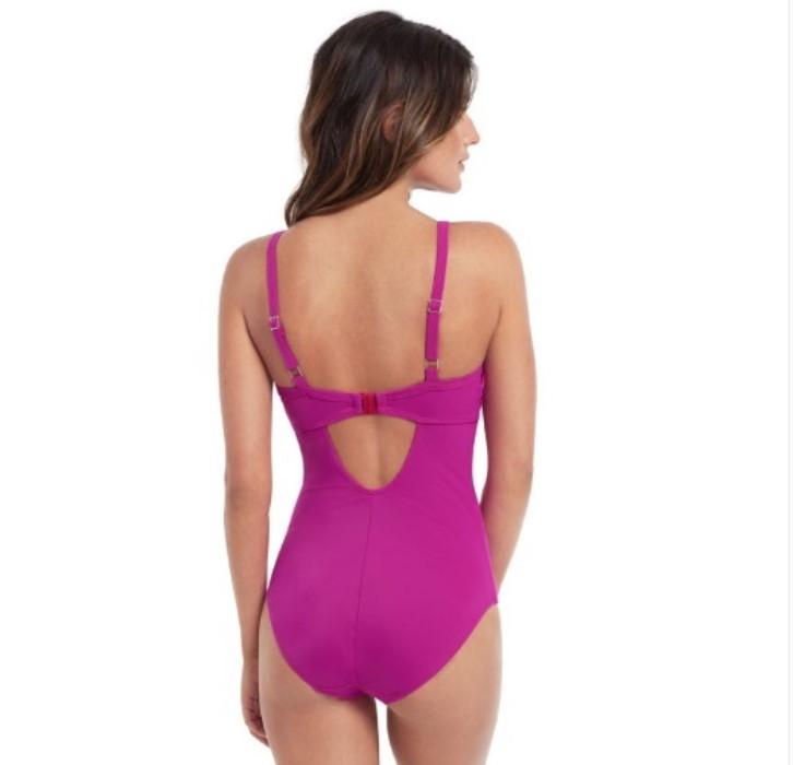 NWT Panache 30DDD Veronica Full-Fit Balconette One-Piece Swimsuit Magenta #94658