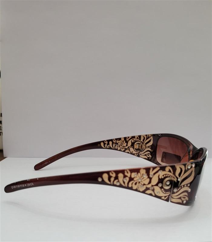 NWT Panama Jack Rhinestone Flowers Wrap Polarized Sunglasses #94680