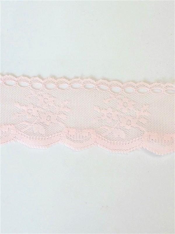 30 Yds Vintage Sew Easy Pink Delicate Floral 2" Wide Flat Lace Trim Ribbon L4