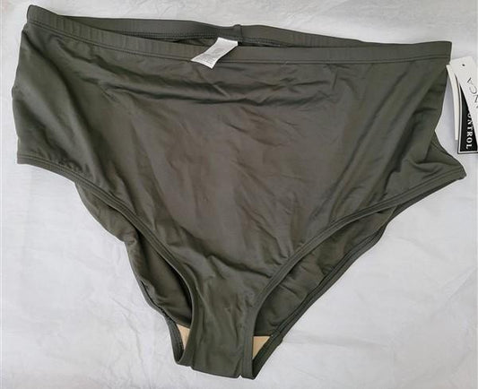 NWT La Blanca Olive SZ 20W Cheeky High-Waisted Bikini Swim Bottoms #94757