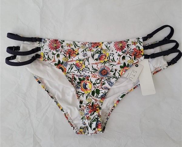 NWT Anne Cole Whimsical Floral L Strappy Cheeky Bikini Swim Bottoms #94844