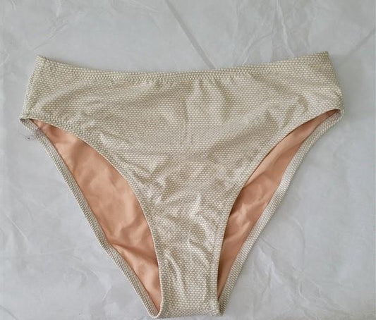 NWOT Nordstroms Sandstone Snake Cheeky M Beige Bikini Swim Bottoms #94848