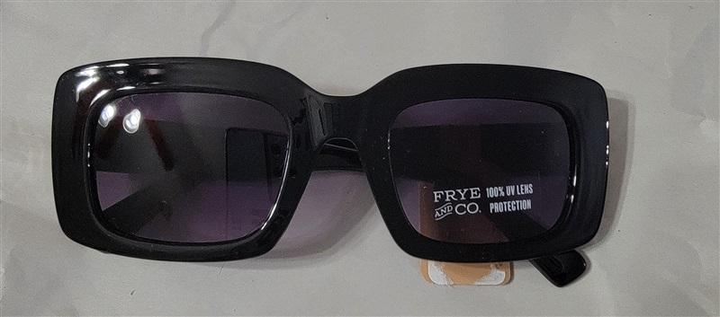 NWT Frye & Co Black Square Thick Frame Sunglasses DG0921 Clout Goggles 94914