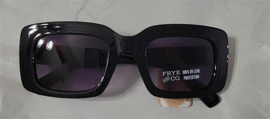 NWT Frye & Co Black Square Thick Frame Sunglasses DG0921 Clout Goggles 94914