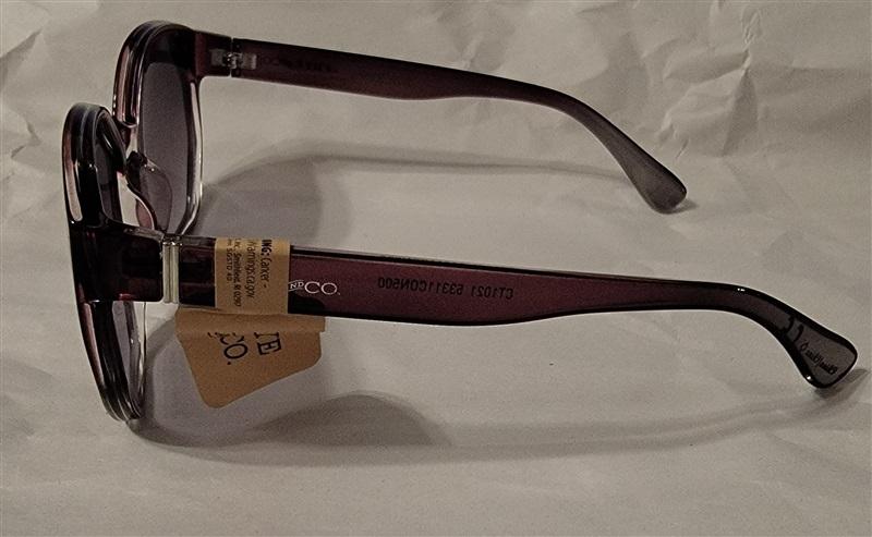 NWT Frye & Co Purple & Gray Round Cat Eye Thick Frame Sunglasses 94917