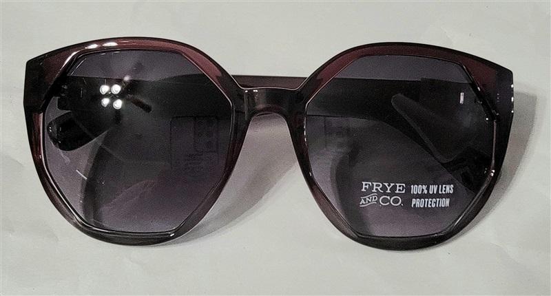 NWT Frye & Co Purple & Gray Round Cat Eye Thick Frame Sunglasses 94917