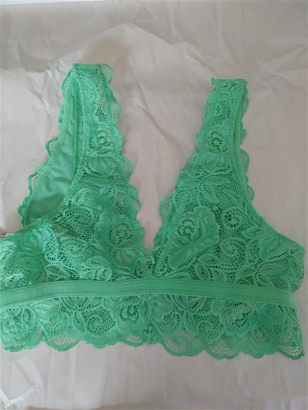 NWT Anthropologie XS Kelly Green Evalyn plunge Bralette 94980