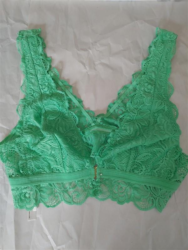 NWT Anthropologie XS Kelly Green Evalyn plunge Bralette 94980