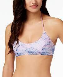 NWOT Dolce Vita Shell-ful Day Halter M Purple Bikini Swim Top #95036