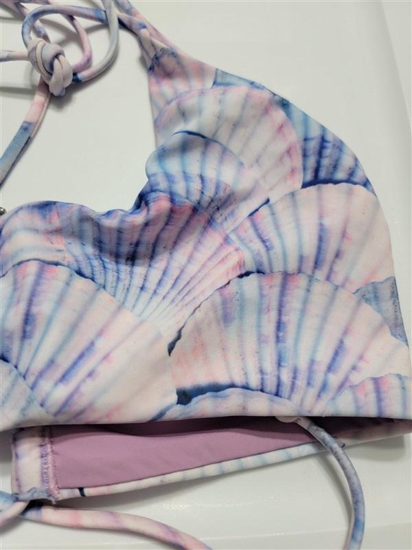 NWOT Dolce Vita Shell-ful Day Halter M Purple Bikini Swim Top #95036
