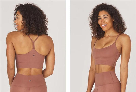 NWt Glyder S Pure Cocoa Light Impact Cropped Bra Racerback 95045