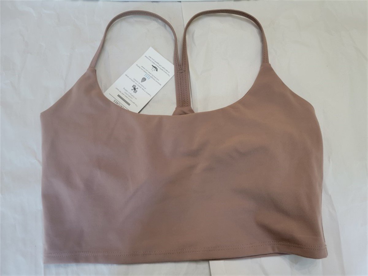 NWt Glyder S Pure Cocoa Light Impact Cropped Bra Racerback 95045