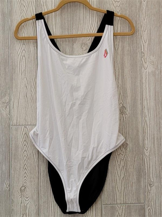 NWOT Volcom 16W True to This BlacK White 1Pc Plus Maillot Swimsuit 95054