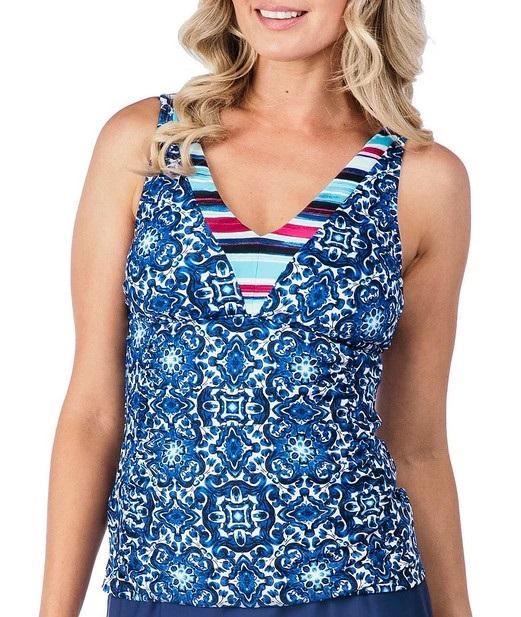 NWT 24th & Ocean Viva La Frida Medallion Halter Tankini Swim Top #95055