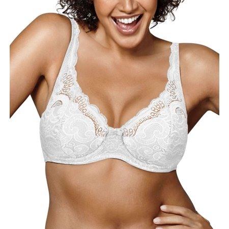 NEW Playtex 44DDD Love My Curves Lace Underwire Bra 4514 White #95102