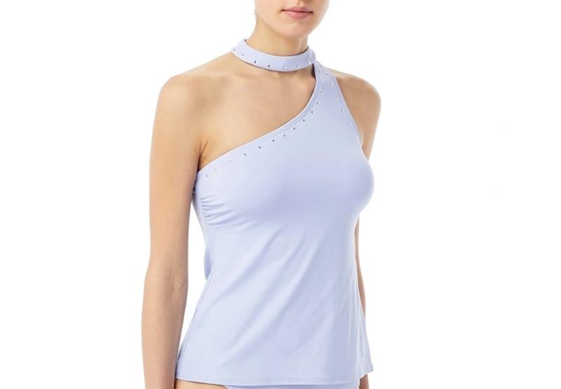 NWOT Michael Kors Choker One Shoulder Lavender Tankini Swim Top #95108