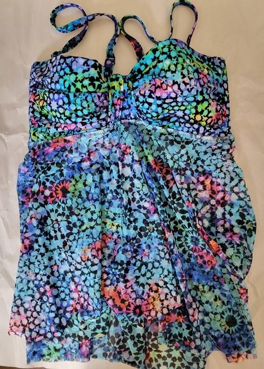 NWOT Profile By Gottex Starlight Sheer SZ 6 Halter Tankini Swim Top #95142