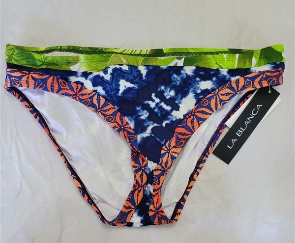 NWT La Blanca Tropical Tie-Dye Cheeky SZ 12 Bikini Swim Bottom #95192