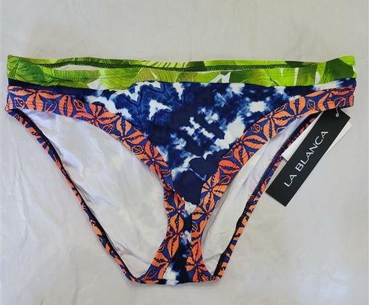 NWT La Blanca Tropical Tie-Dye Cheeky SZ 12 Bikini Swim Bottom #95192