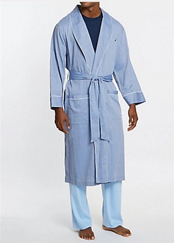 NWOTD Nautica Woven Herringbone Robe 905016 Men's L/XL 95249