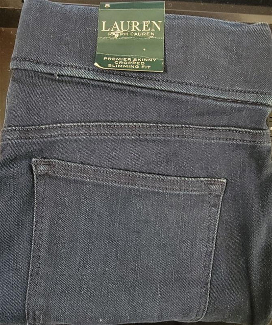 NWT Ralph Lauren 8 Premier Skinny Cropped Slimming Stretch Denim Jeans 95255