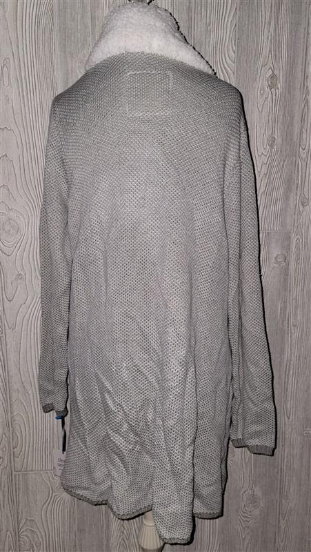 NWT Sleep Sense XL Lounge Cardigan Faux Fur Collar 95259