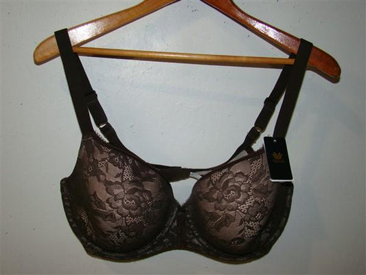 NWOT Wacoal 32D Lace Finesse Contour Bra 853201 Brown #95298