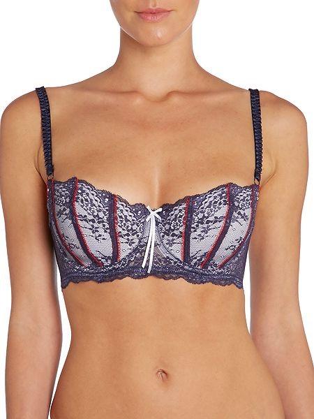 NWT Heidi Klumm 32C Sofia Lace Contour h27-261 Blue Bra #95334