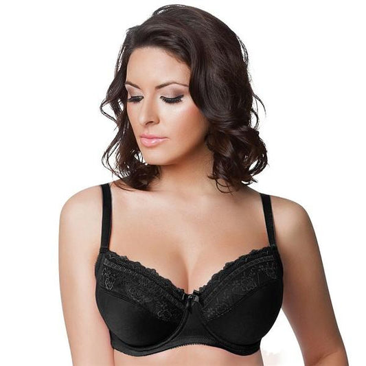 NWOT Parfait Affinitas Bra 30H USA Casey Printed Full-Figure 2802 Black #95365
