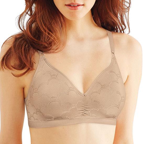 NWT Bali Convertible 36DD Revolution Wirefree Cloud Pattern Bra 3550 Beige 95384
