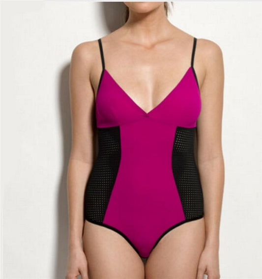 NWT Hanky Panky M Studio Anna Bodysuit Black Purple 95410