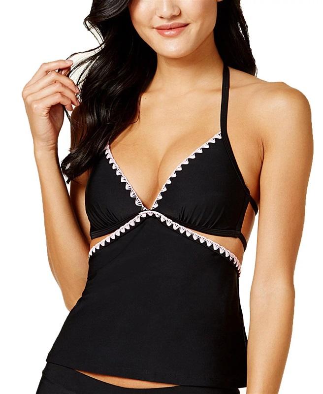 NWOT Hula Honey Shell Stitch XS Halter Tankini Swim Top #95423