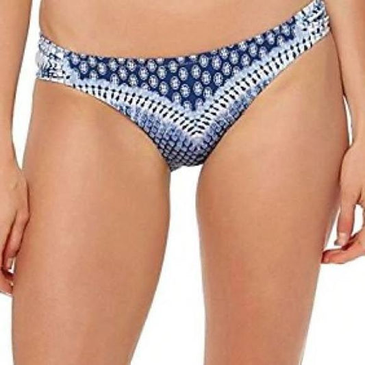 NWOT Jessica Simpson Bondi Blue Patchwork Cheeky Bikini Swim Bottoms #95434