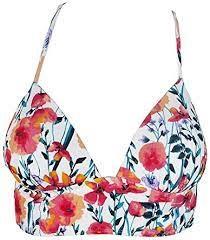 NWT Hula Honey Such A Flurry M White Floral Push-Up Bikini Swim Top #95474
