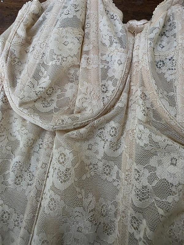 NWOT Elila 40C Lace Strapless Longline Bustier Bra 6621 Beige 95479