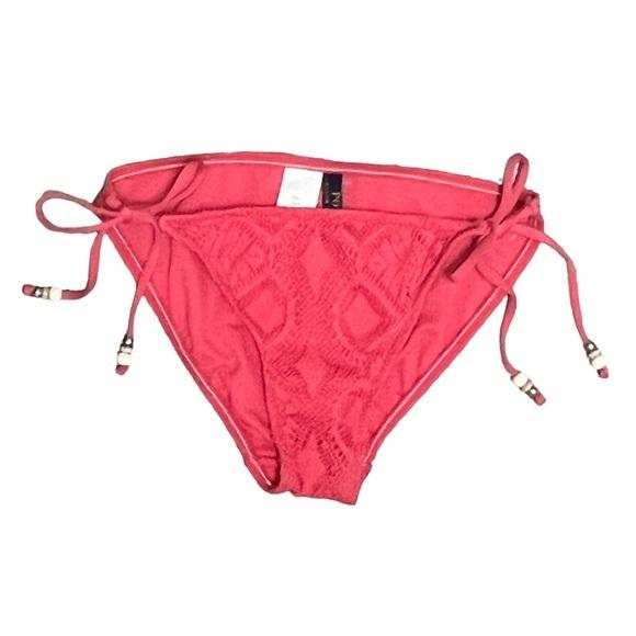NWOT Ralph Lauren Polo Coral Diamond Lace S Strappy Bikini Swim Bottoms #95503