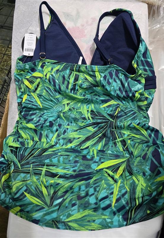 NWT Soma 10 Swim V-Neck Tankini Top Palm Paradiso 95547