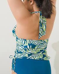NWT Soma M Adjustable Halter Tankini Swim Top Breezy Palm 95585
