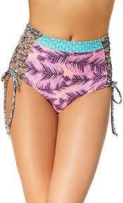 NWT Hula Honey Leaf Breeze S High-Waisted Bikini Swim Bottoms #95604