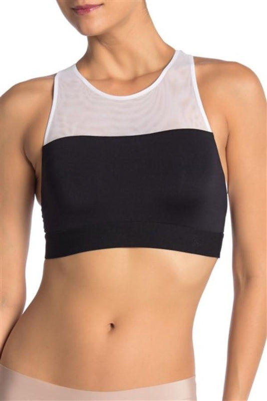 NWT Natori SM GRAVITY SPORT BRALETTE 758201 Black & White 95655
