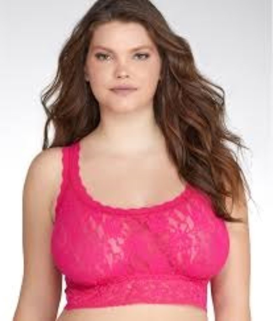 NWT Hanky Panky 2X Signature Lace *Plus Size* Cropped Top Pink #95673