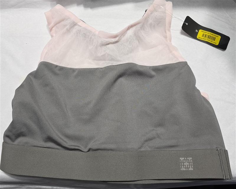 NWT Natori SM GRAVITY SPORT BRALETTE 758201 Gray Pink 95676