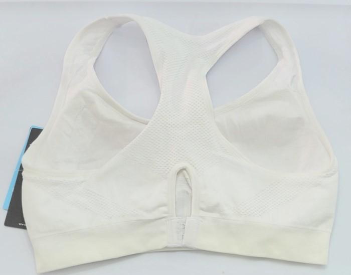NWT Marika M Dry-Wik Medium Impact Racerback Seamless Sports Bra White #95699