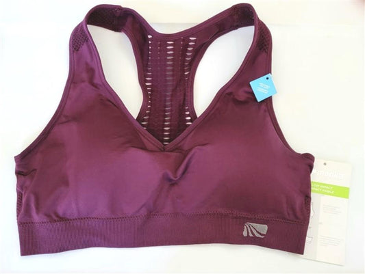 NEW Marika LG Low Impact Dry-Wik Comfort Cutout Mesh Sports Bra Auburgine #95707