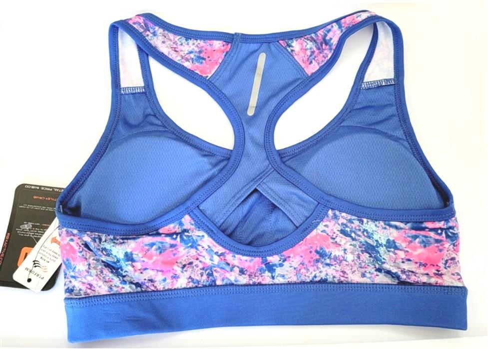New RBX Perform M High Impact Maximum Support Wireless Sport Bra Pink Blue 95708
