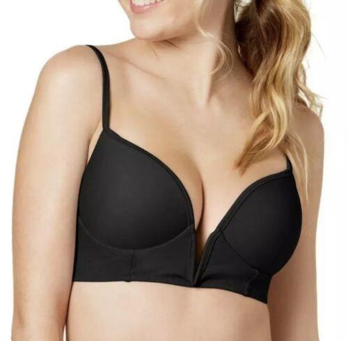NWT Sundazed Maya Black Bra 34 B/C V-Neck Underwired Bikini Swim Top #95736