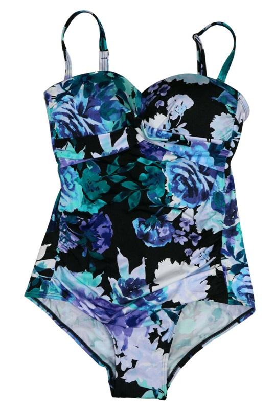 NWT Calvin Klein 10 Martha's Vineyard Floral Print 1PC SwimSuit 95776