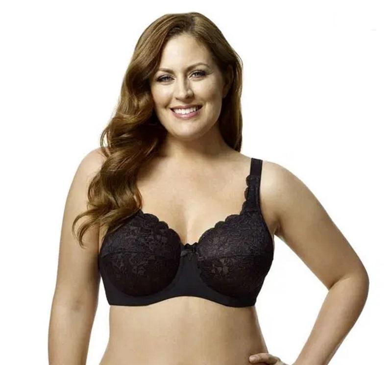 NWOT Elila 38K Full Coverage Stretch Lace Underwire Bra 2311 Black 95968